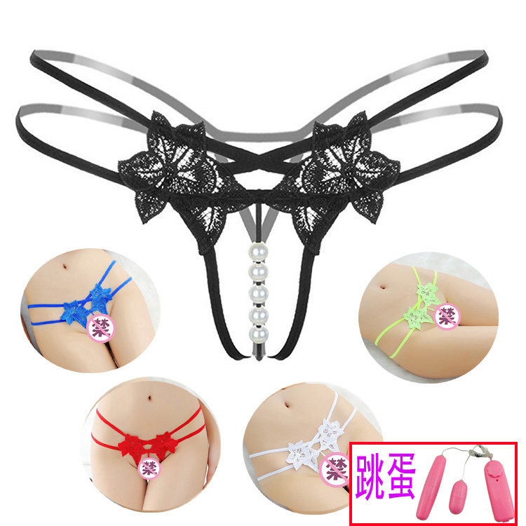 Sexy fun underwear passion supplies hot pearl underwear harsh day-wear pants female transparent opening T pants