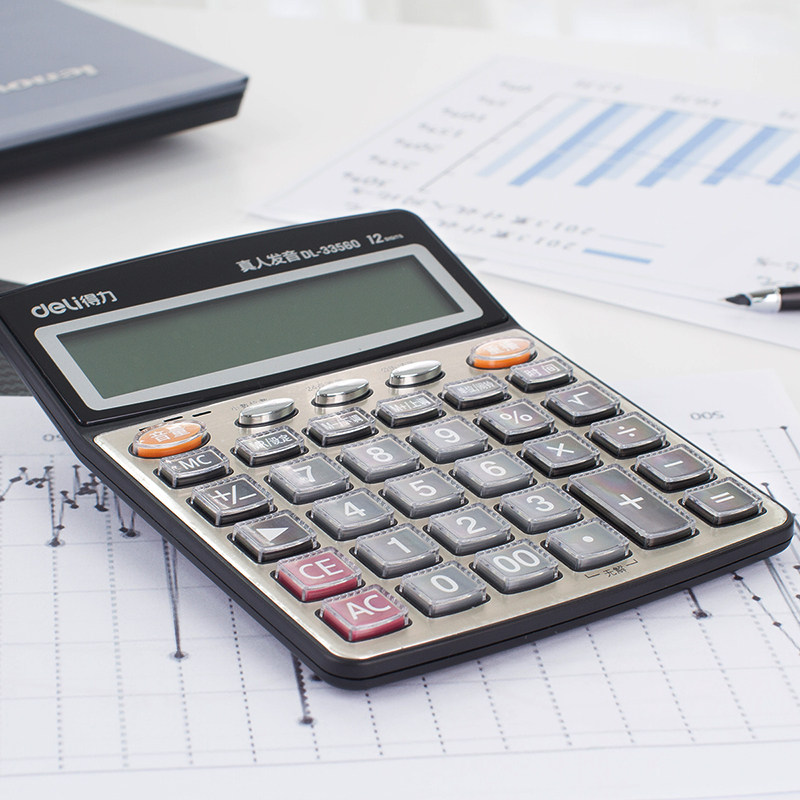 Powerful Calculator for Accounting, Office Use, Commercial Finance, Voice-Enabled, with Sound, Solar-Powered, Multi-Functional, Large Screen, Mechanical Crystal Keys, Personalized Calculator