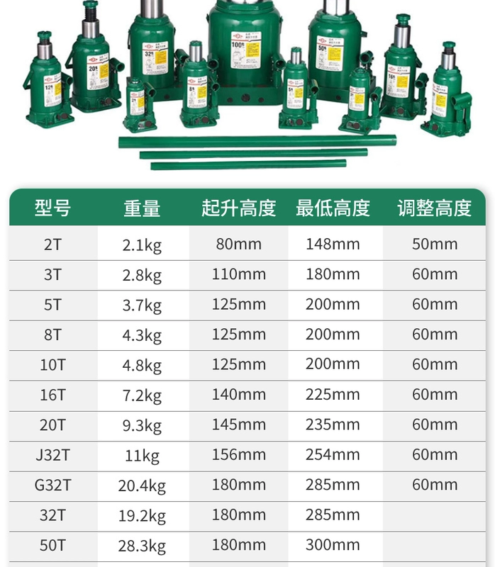 Kích thủy lực Hugong kích dọc hộ gia đình kích áp suất dầu xe với công cụ dọc hàng đầu bằng vàng