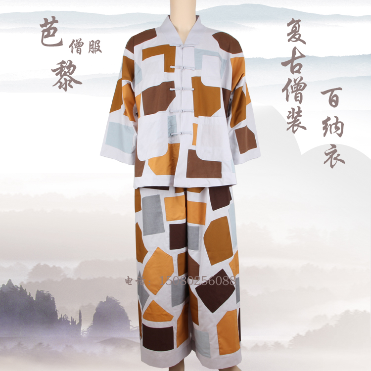 Taiwan's Barley monk's clothes 100 Nelly long shirts cotton cloth buttoned with small coat of clothing Ancient Patches of the Ancient Patches