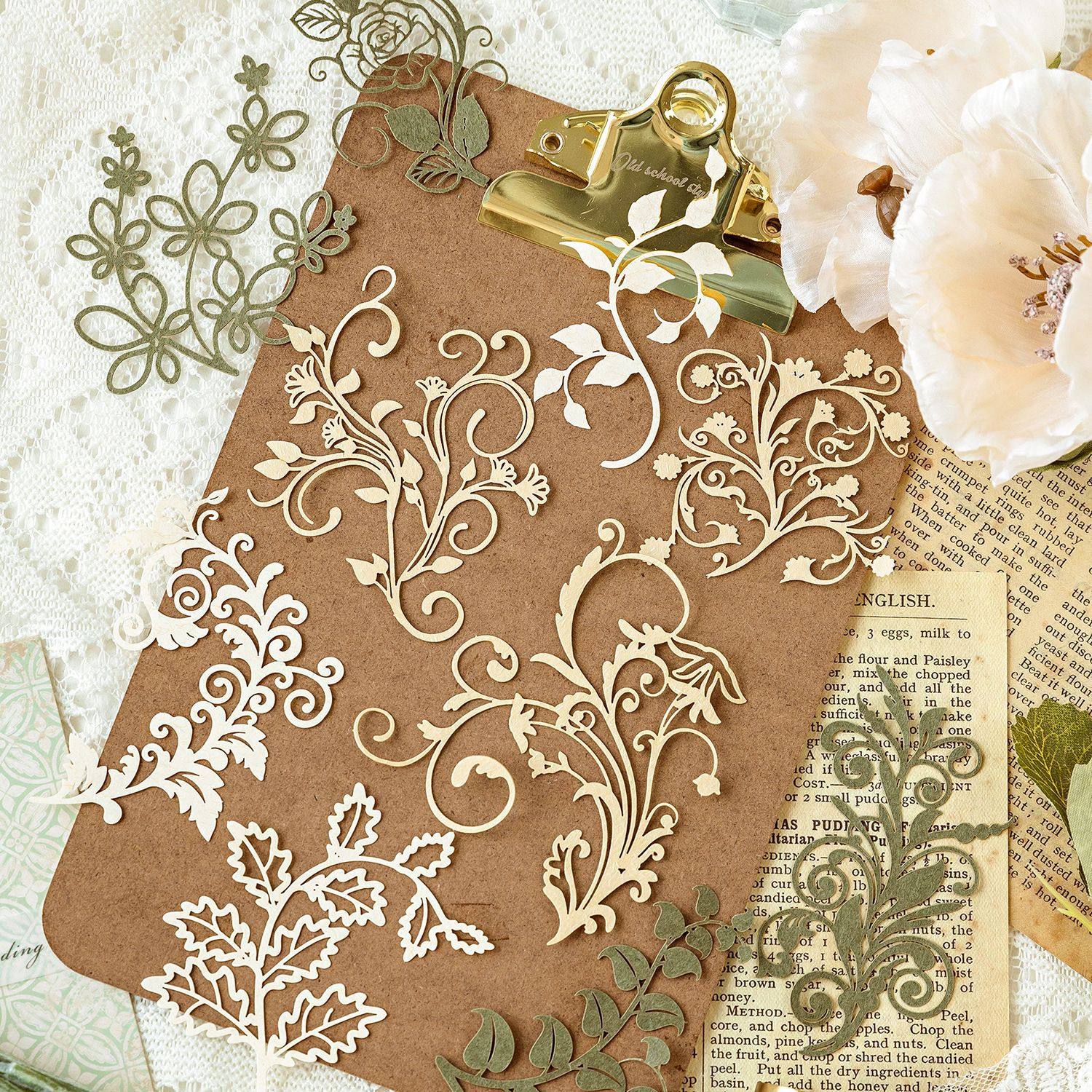 Momo Hollow Lace Paper Flowers and Leaves Series