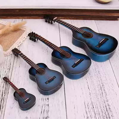 Guitar model gift birthday gift for boys creative props simulation miniature blue mini guitar model ornaments