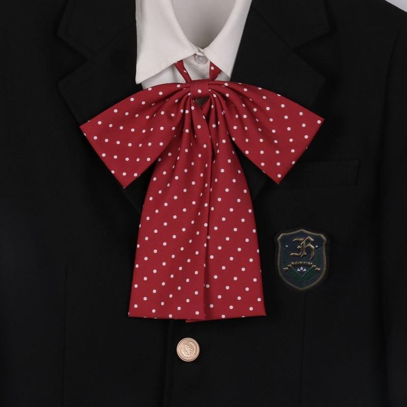 オリジナル水玉模様のロングハンドルカラーフラワーガールゴースト蝶ネクタイかわいい学生女子大生スタイルJK制服ネクタイアクセサリー