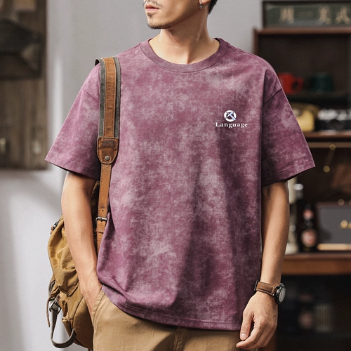 Хлопковая футболка с коротким рукавом, в американском стиле, изысканный стиль