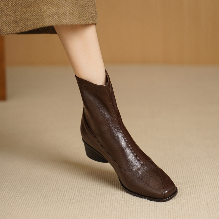 Italy | Pdana Heel Height 4.5cm ⭐ Soft Genuine Leather Chelsea Boots, Short Boots, Martin Boots, Fashion Boots for Women