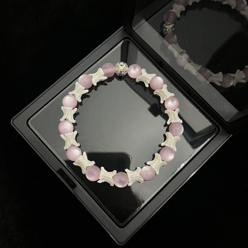 Fully Polished Snake Bone Resin Cat's Eye Friendship Couple Bracelet Original Design Ins Gift Snake Bone Authenticity Guaranteed