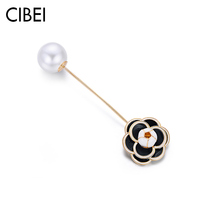 Camellia buckle brooch female pin pin type high-grade pearl pin fixed clothes retro anti-light buckle summer