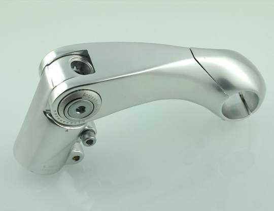 Adjustable Stem, Matte Silver, Adjustable Angle, Variable Elevation Angle, Bicycle Handlebar Stem Riser