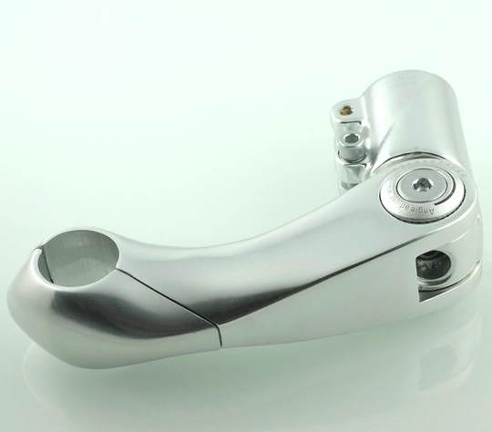 Adjustable Stem, Matte Silver, Adjustable Angle, Variable Elevation Angle, Bicycle Handlebar Stem Riser
