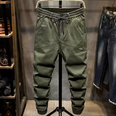 Autumn model military Green men's casual pants men's loose large size Haren pants men's Tide brand washed toe overalls men