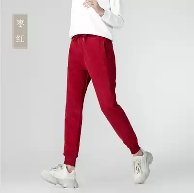 New summer sweatpants women's trousers closed thin Korean narrow tube tights loose running casual thick cotton pants