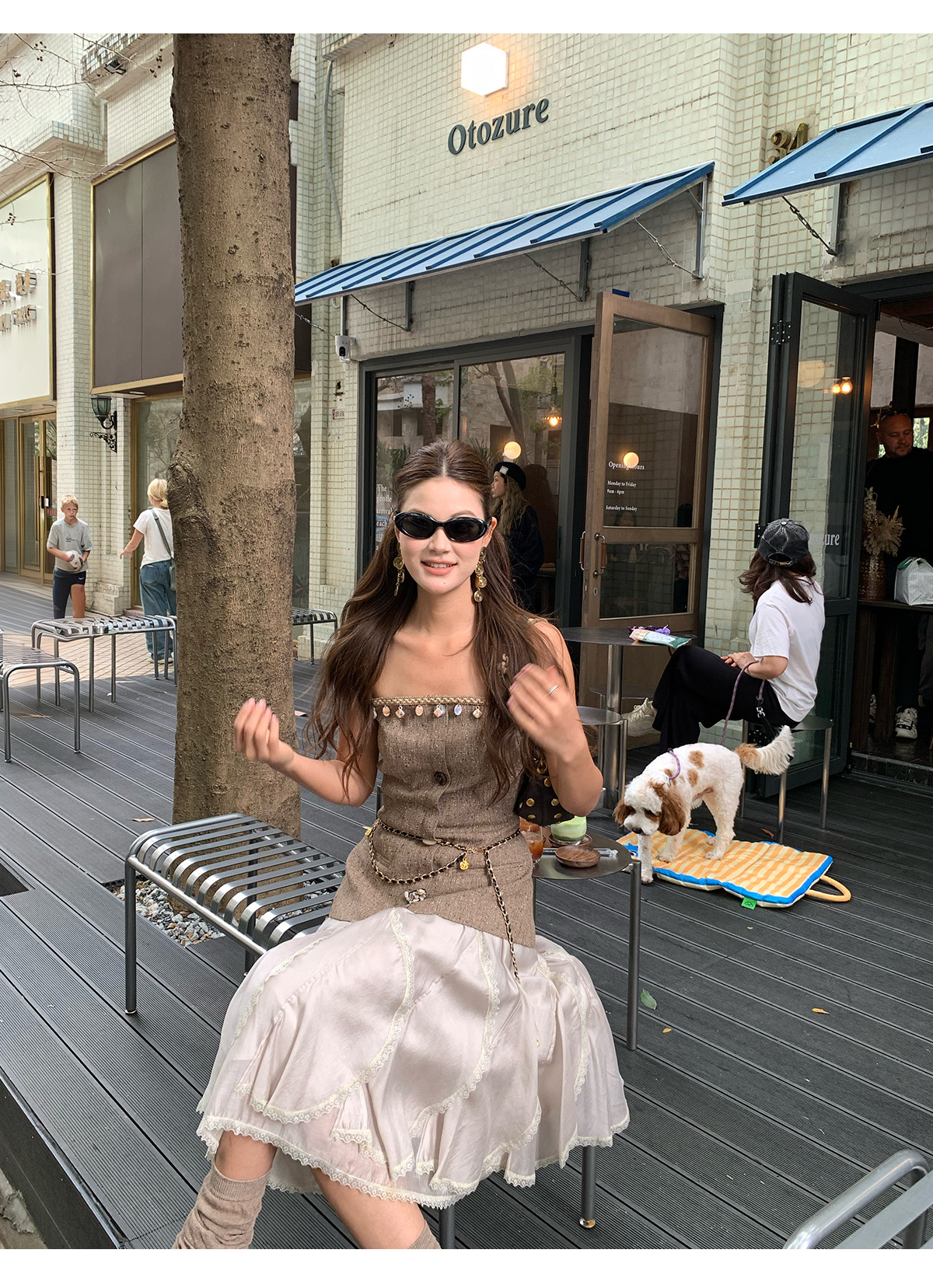 马儿MAR Модная юбка с неровным кружевным дизайном из смеси тенселя и ацетата с эластичным поясом