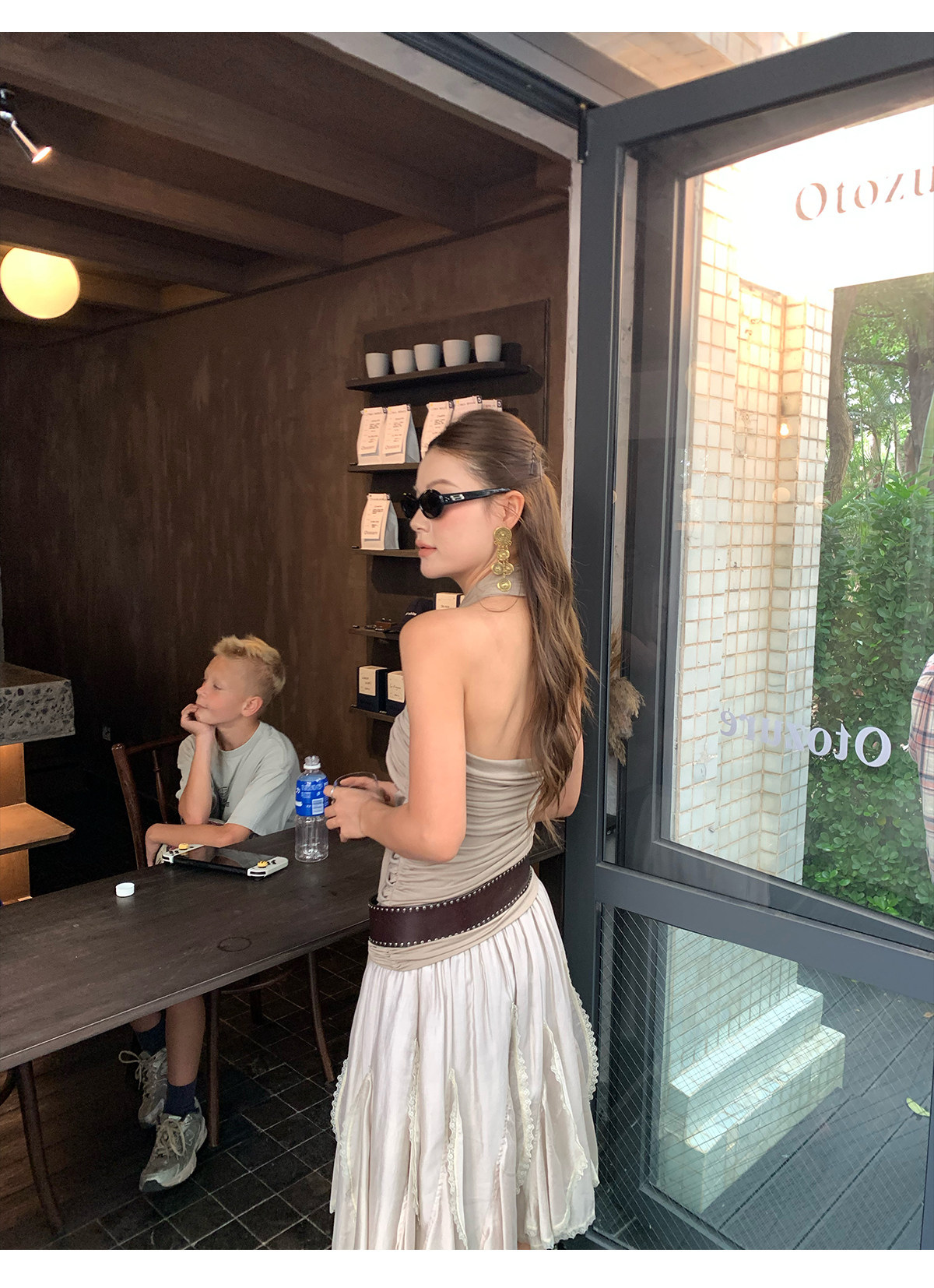 马儿MAR Модная юбка с неровным кружевным дизайном из смеси тенселя и ацетата с эластичным поясом