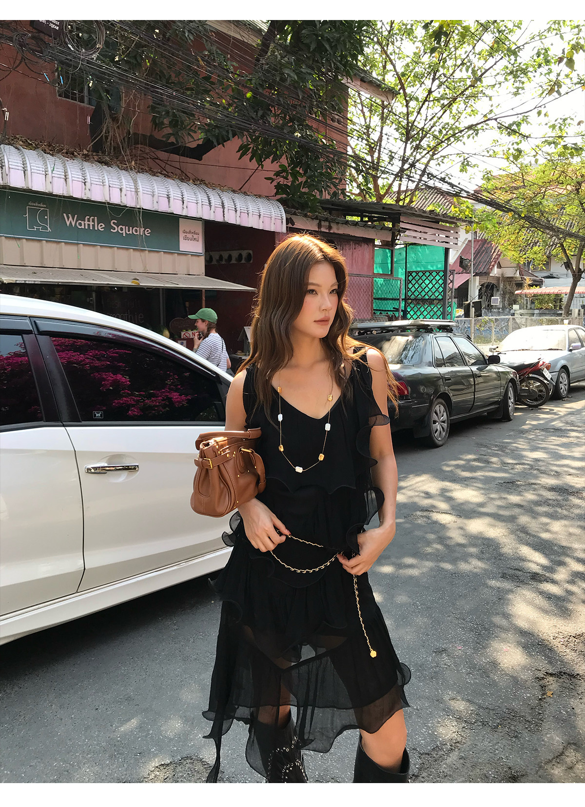 马儿MAR Винтажное платье с V-образным вырезом и оборками, летнее стройнящее короткое платье в курортном стиле для женщин