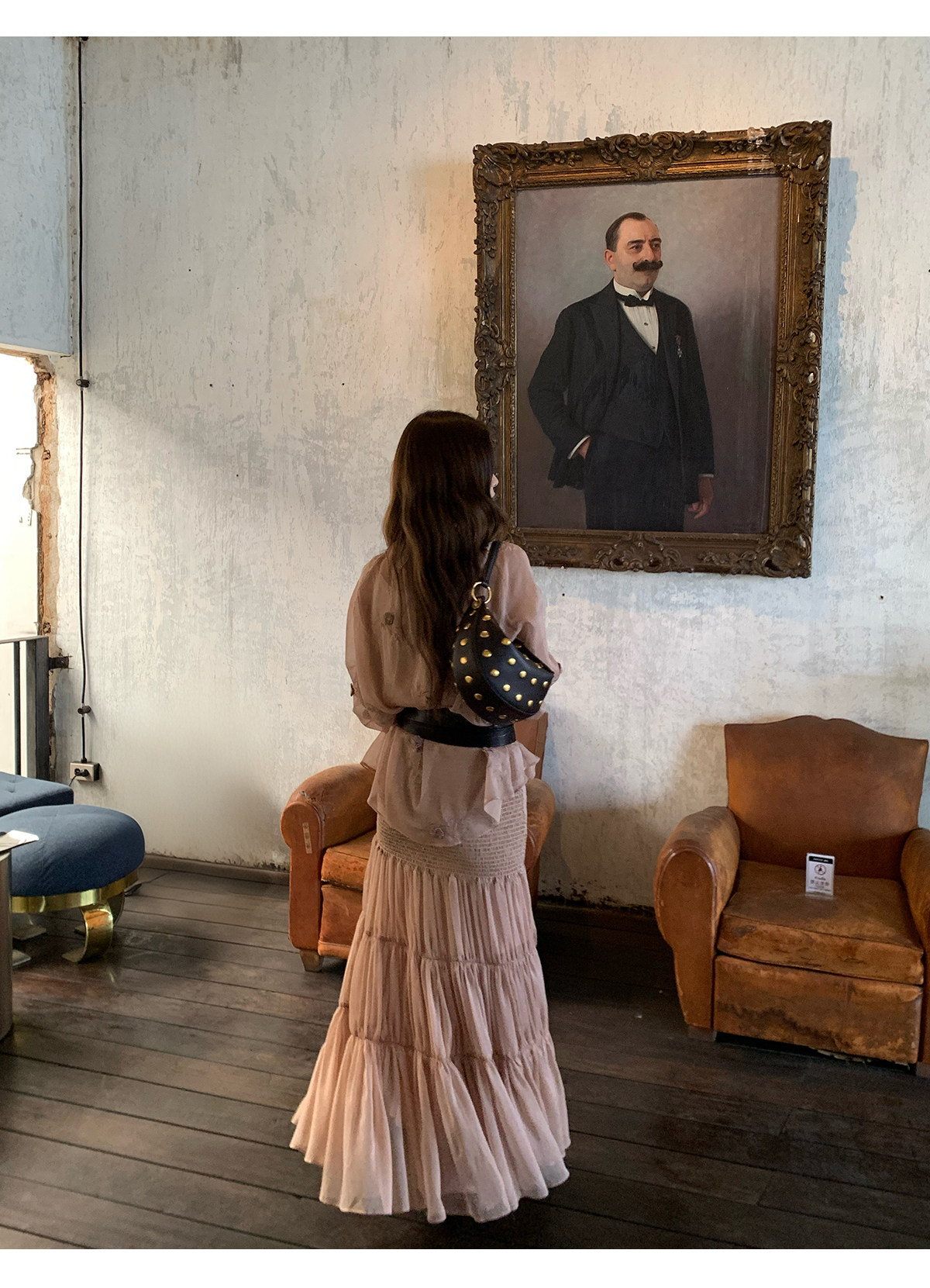 马儿MAR Рубашка с объемной вышивкой длинный рукав с приталенной плиссированной длинной юбкой элегантный костюм для женщин