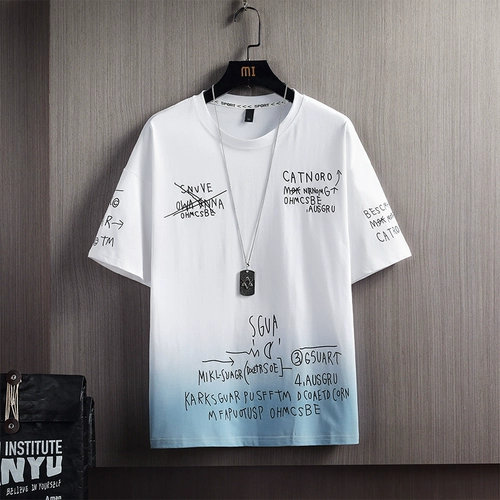 Хлопковая футболка с коротким рукавом для мальчиков, трендовый комплект для школьников, 12-15 лет, подходит для подростков, для средней школы