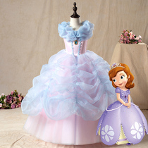 Childrens Frozen Aisha Princess Sophia Girl Elo Aisha Cinderella jumpsuit Spring and Autumn