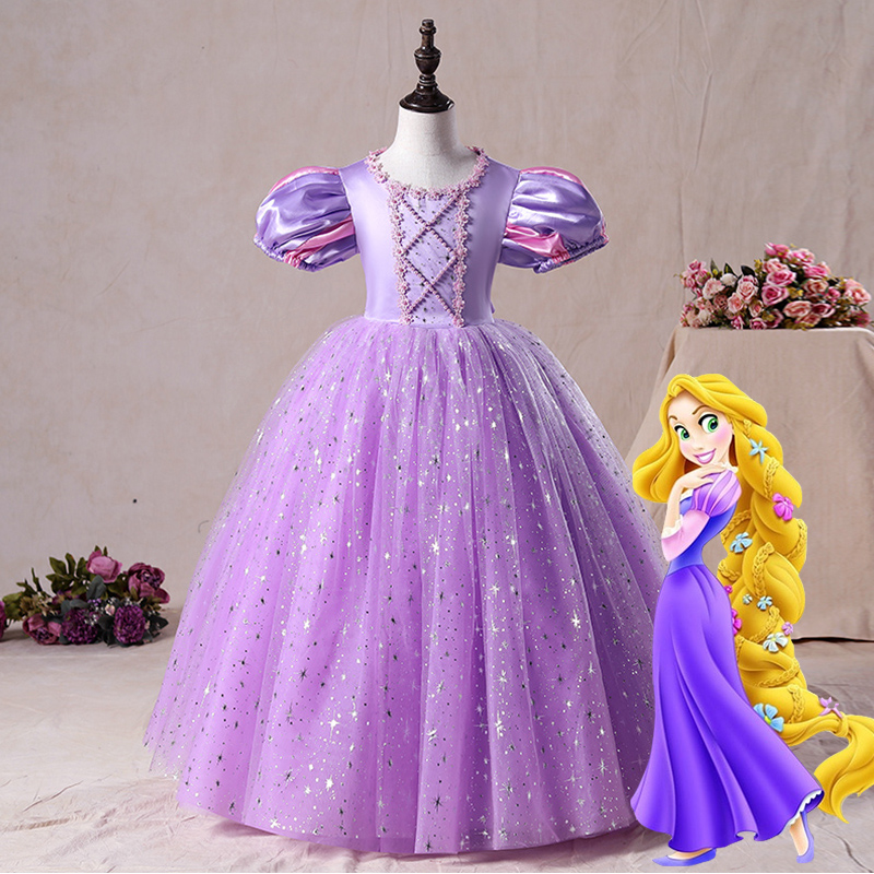 Frozen Little Princess Sofia Princess Dress Girls Le Pei Long Hair Aisha Anna Dress Spring and Autumn