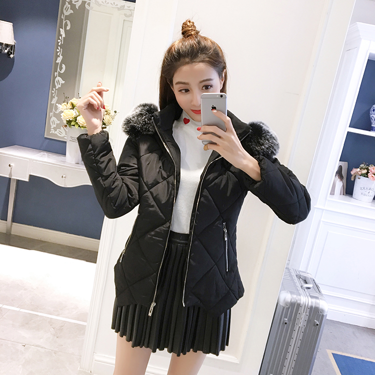 Quần áo cotton mùa đông 2018 mới thời trang nữ thời trang ngắn trùm đầu quần áo cotton nữ dây kéo giản dị là quần áo cotton mỏng nữ áo phao lông vũ uniqlo nữ