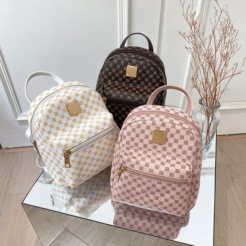 Women's Front Pocket Printed Small Backpack 2025 Summer and Autumn Korean Style New Product Personalized Daily Coin Purse Small Handbag