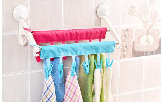 Travel portable fabric clothes hanger can be folded with magic sticker clothes hanger with clip travel clothes clip for a business trip suntan