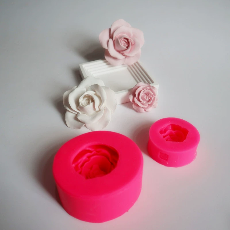 Hoa hồng khuôn silicone ba chiều hoa hương liệu thạch cao khuôn handmade xà phòng khuôn fondant bánh trang trí khuôn - Tự làm khuôn nướng
