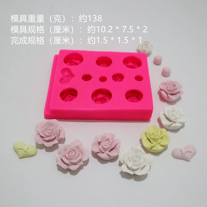 Hoa hồng khuôn silicone ba chiều hoa hương liệu thạch cao khuôn handmade xà phòng khuôn fondant bánh trang trí khuôn - Tự làm khuôn nướng