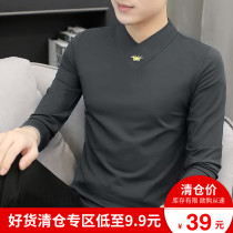 Clearance ) Moder male middle-charged undershirt autumn winter half-high-sleeved long-sleeved t-shirt in autumn clothes