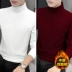 2 cái] Modal cổ cao áo sơ mi nam dài tay áo thun thu đông quần áo thu đông nhung dày ấm áp quần áo thu đông Suit phù hợp