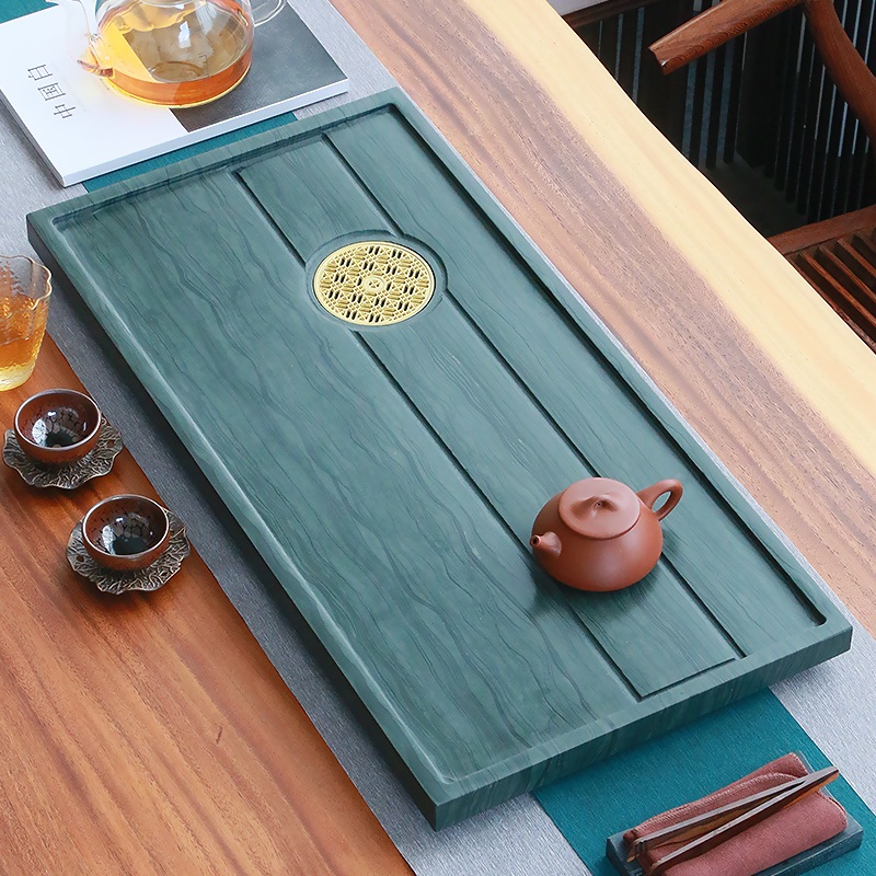 Natural stone tea tray light luxury modern tea tray home living room simple tea sea office tea sea single tea table