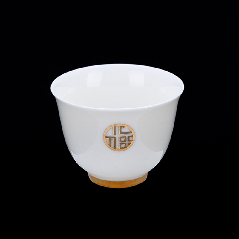 Master's Cup Single Cup Jingdezhen Ceramic sketching Gongfu tea with small tea cup Sub-single Shepherd Grease Jade White Porcelain Tasting Cup