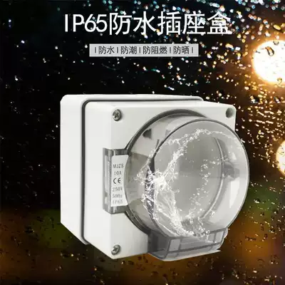 NEW Outdoor bathroom power supply Wall waterproof socket Switch socket bottom box anti-rain 10A surface mounted concealed IP65