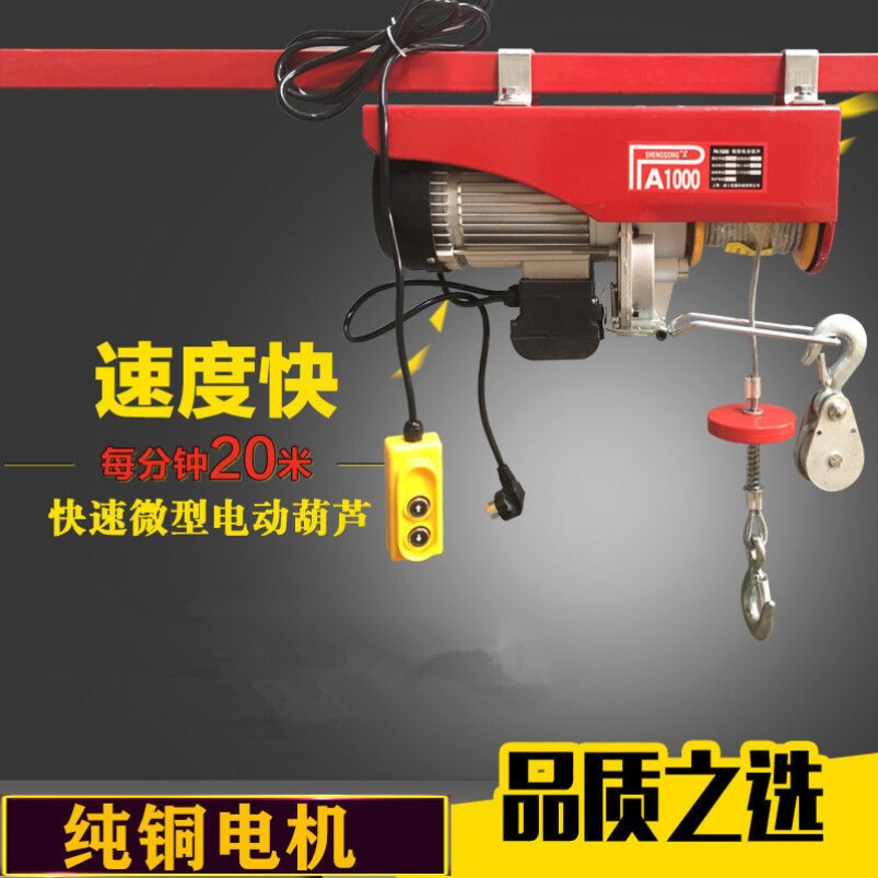 Miniature electric hoist 220V Home hanger lifter Small 1 ton furnishing roll Jan fast lifting crane