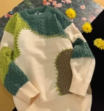 Японский ретро трикотажный свитер подходит для мужчин и женщин, оверсайз