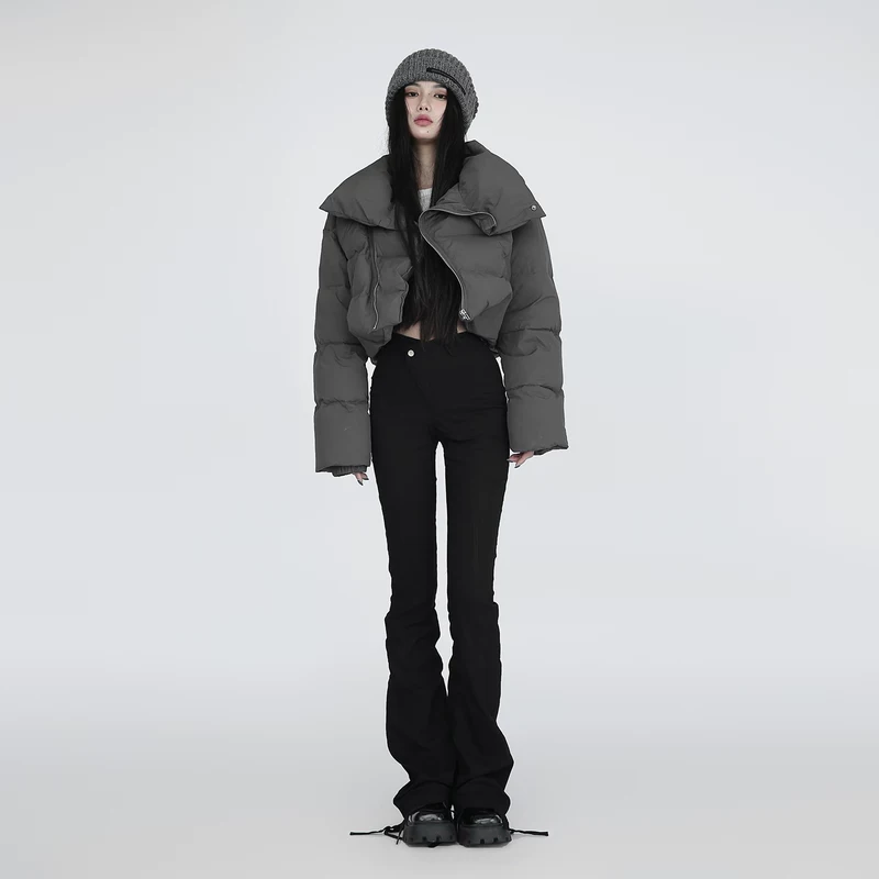 一头阿瓜 Winter short windproof warm down jacket with down with zipper