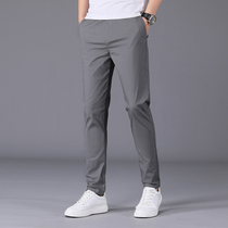2020 Autumn thin mens casual pants cotton slim feet Korean version of the trend wild straight tube trousers pants men