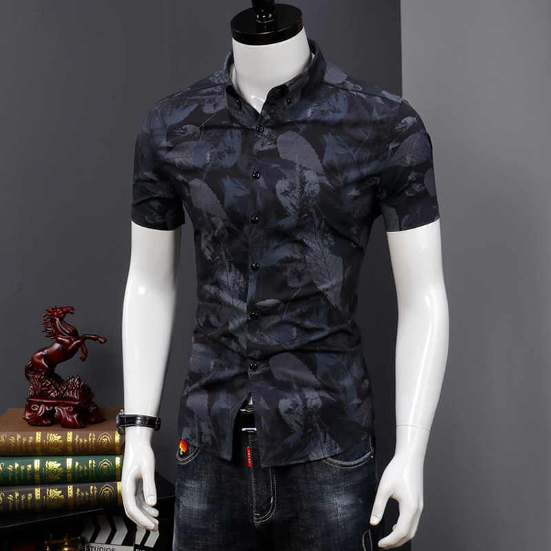 Ice Silk Shirt Men's short sleeves Summer Supper body Superior Sensation Business Casual Shirt Youth Korean Version Trend Inch