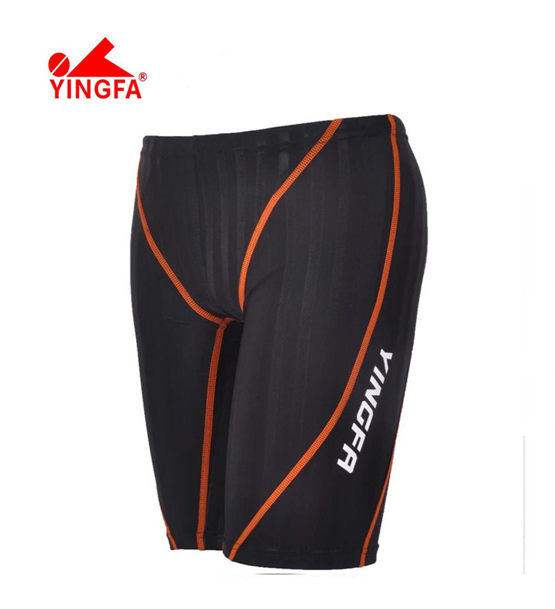 British Hair Men Professional Swimming Training Pants Midlegged Pants Speed Dry Waterproof Striped Swimsuit 9102