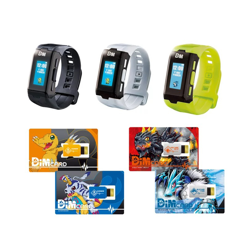 In Stock Bandai Yellow Black Digimon Sports Bracelet Digimon Device Dim Card