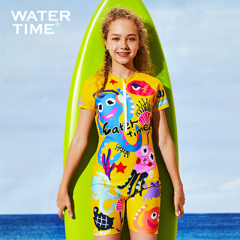 WaterTime Children Swimsuit Girl Child Cute Conjoined Beach Seaside Spa Warm Girl Swimsuit