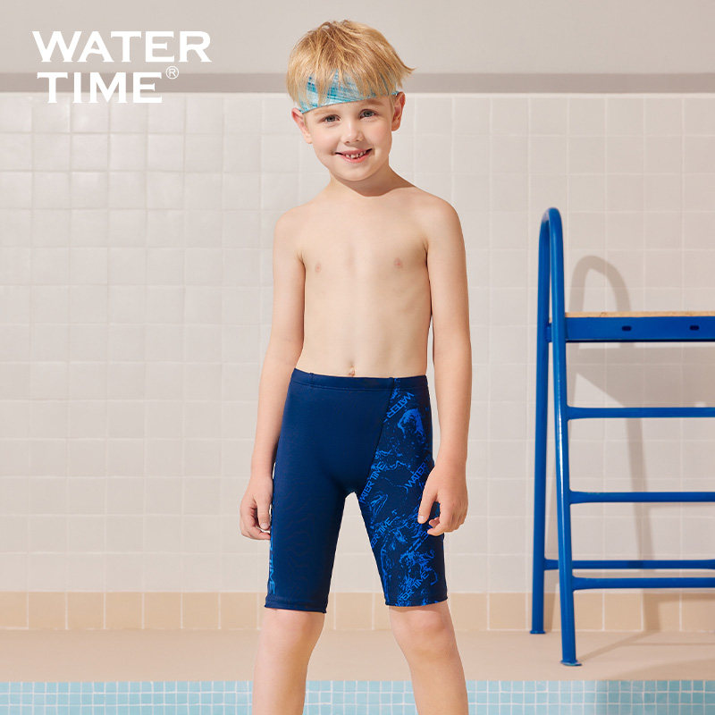 WaterTime儿童泳裤男童竞速青少年专业训练速干游泳裤抗氯中大童