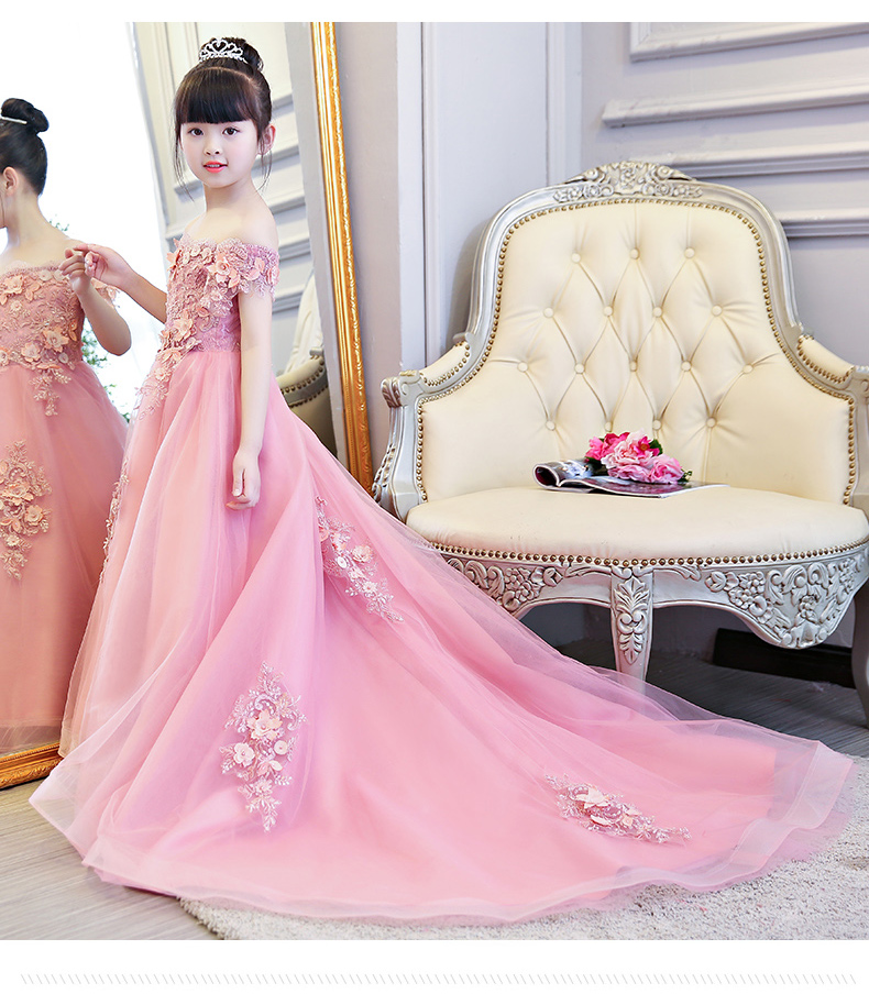 Đám cưới của trẻ em hoa fluffy hoa cô gái trang phục piano cô gái mặc váy chủ nhà trình diễn váy catwalk mùa đông set vest công tử bé trai cao cấp