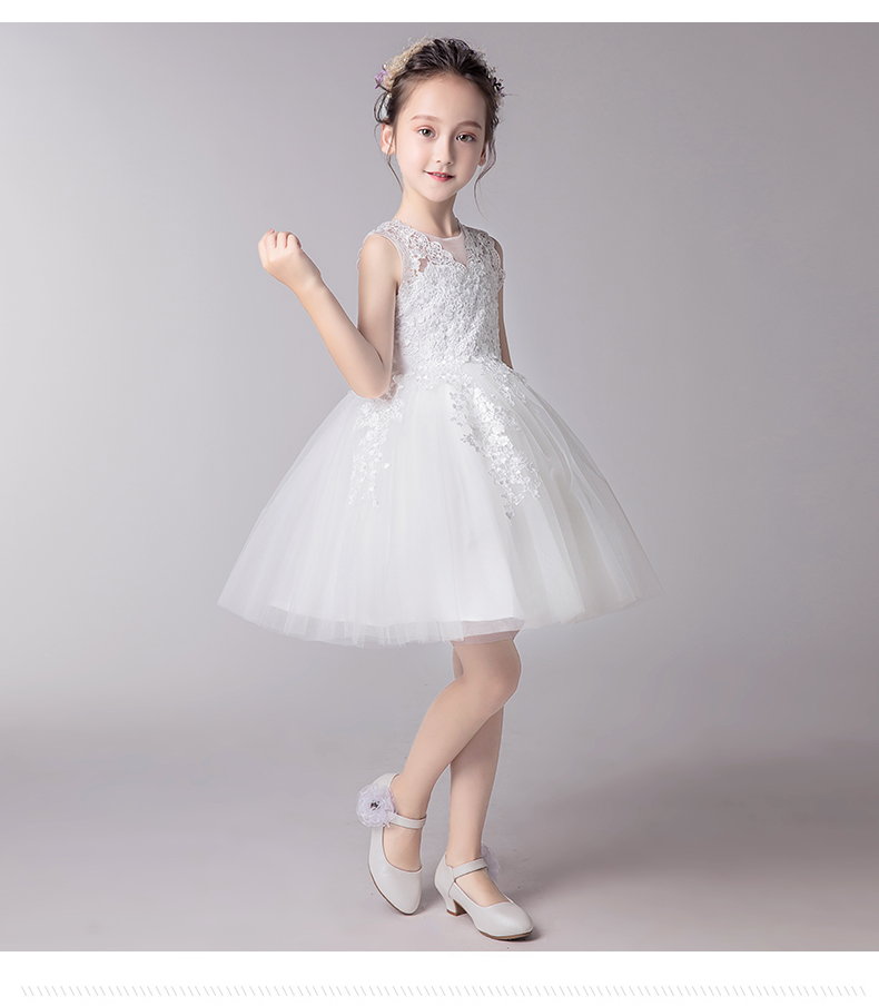Trẻ em ăn mặc công chúa váy 2018 cô gái mới cưới fluffy hoa cô gái đàn piano trang phục sinh nhật máy chủ set vest bé trai kẻ sọc ca rô kèm nơ