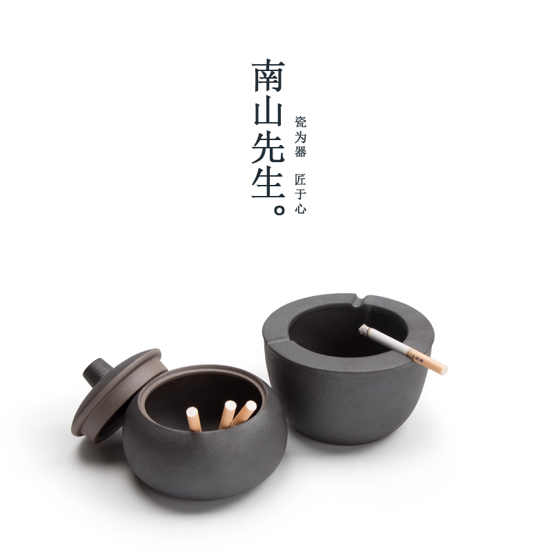 Mr Nan shan Japanese move ashtray ceramic large restoring ancient ways with cover creative household tea accessories accessories