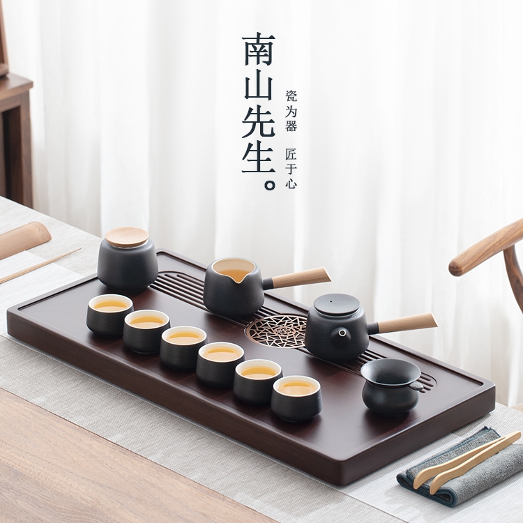 South Mountain Mr. Gongfu Tea Kit Home Living Room Tea Tray Tea Pot Ceramics Office Will Guest Tea Set Light Extravagant-Taobao
