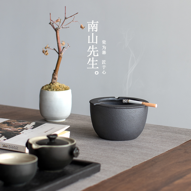 Mr Nan shan Japanese move ashtray ceramic large restoring ancient ways with cover creative household tea accessories accessories