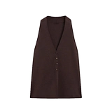 Женская трикотажная жилетка без рукавов MD Mailard Brown Old Money Style с глубоким v-образным вырезом 05744686716