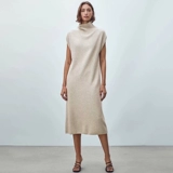 Осеннее демисезонное кашемировое платье, свободный крой