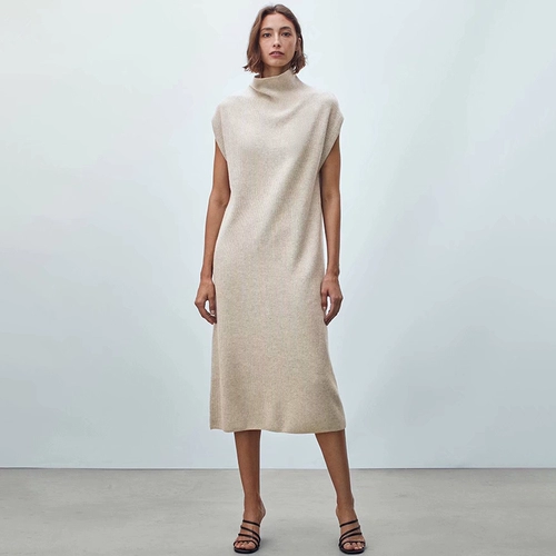 Осеннее демисезонное кашемировое платье, свободный крой
