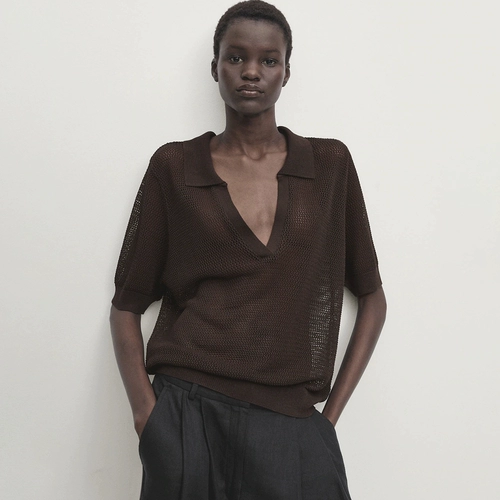 Летняя легкая и тонкая дышащая футболка для отдыха, короткий рукав, воротник поло